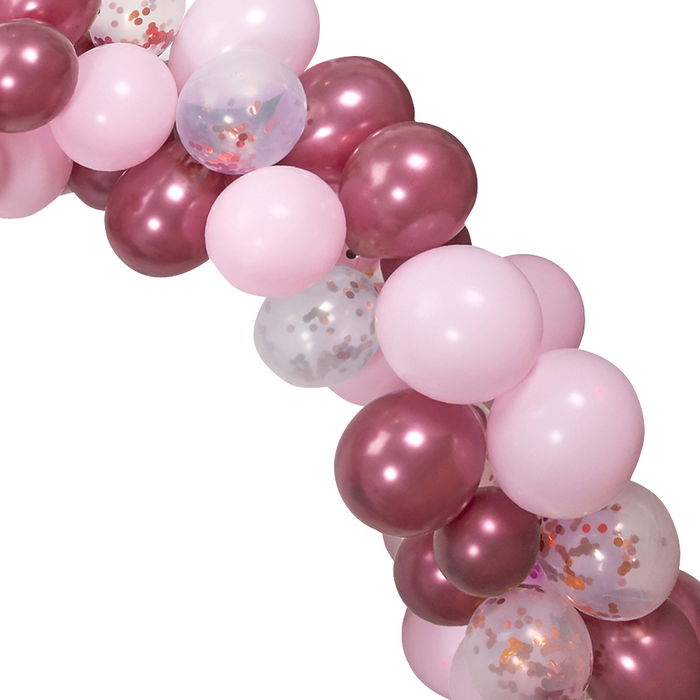 Party Time Arco 90 Globos Rosa-Confetti para Decoración de Fiestas