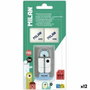 Set de Goma de Borrar y Sacapuntas Milan COMPACT ALIENS Multicolor 3 Piezas (12 Unidades)