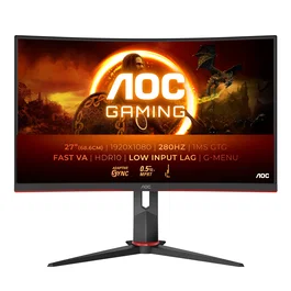 AOC C27G2Z3/BK Monitor Gaming 27" Curvo Full HD (1920x1080) 280Hz 1ms Fast VA HDR10 Adaptive Sync con Base Ajustable