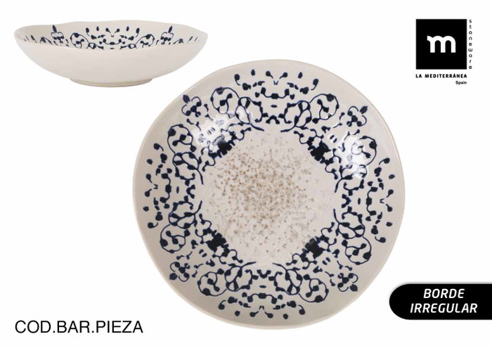 La Mediterranea Plato Hondo Jerica Iberica Brillo Ø21 cm (12 Unidades) La Mediterranea Plato Hondo Jerica Iberica Brillo Ø21 cm (12 Unidades)