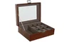 DKD Home Decor Joyero Oxford Tradicional Marron Pu Cristal 20 x 9 x 26 cm