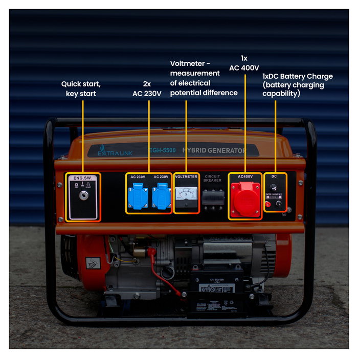 Extralink Generador Híbrido EGH-5500 5,5kW 3-Phasen