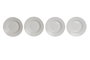 DKD Home Decor Set de 4 platos hondos de porcelana blanca 20x20x3 cm