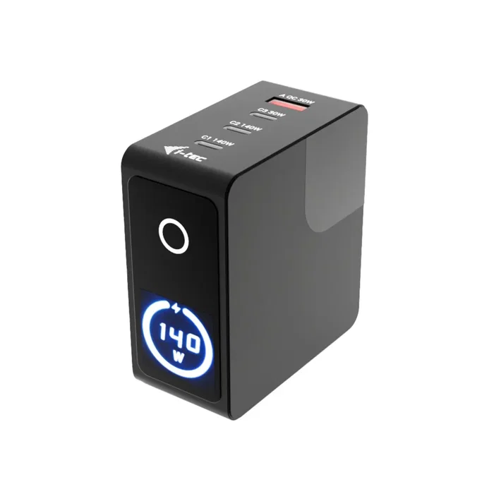 I-Tec Cargador Inteligente 140 W con 3x USB-C, 1x USB-A y Pantalla LCD