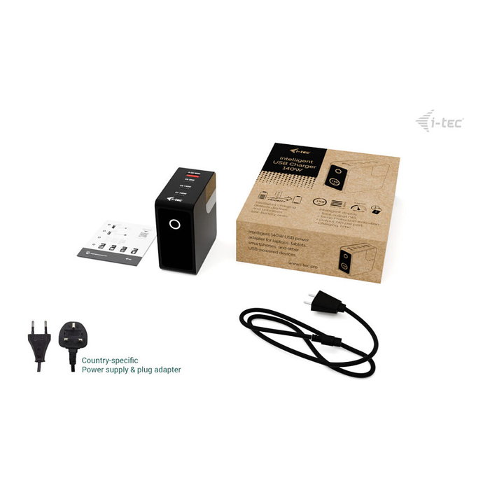 I-tec D i-tec 140W Intelligent Multiport USB Charger 3x USB-C 1x USB-A LCD Display