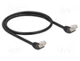 DeLOCK Cable de red RJ45 Cat.6A S/FTP 45° hacia arriba 0,5 m Negro