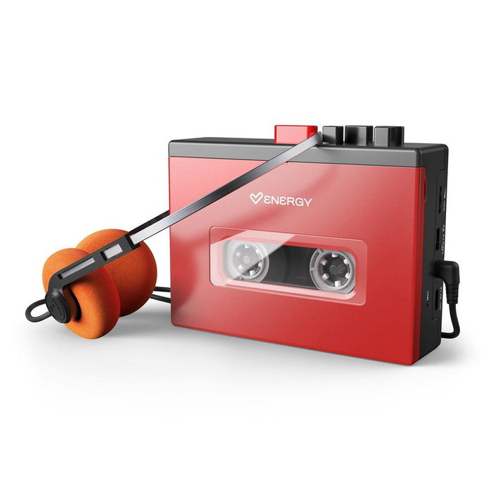 Energy Sistem 50139 Reproductor de cintas de casete portátil con Bluetooth, Rojo Energy Sistem 50139 Reproductor de cintas de casete portátil con Bluetooth, Rojo