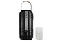 DKD Home Decor Portavelas de Metal y Ratán Negro