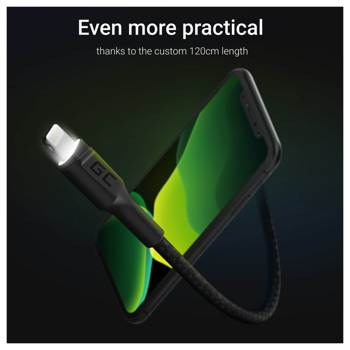 Green Cell Cable de Carga USB 3.0 a Lightning KABGC05, 1,2m, Negro