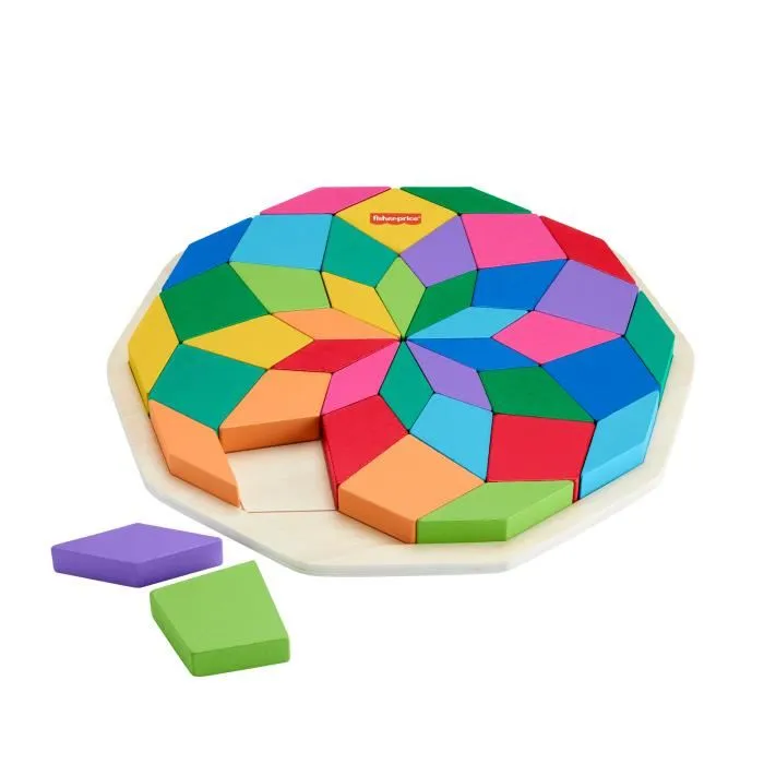 Fisher-Price Rompecabezas de Madera Mandala HXT94 Geométrico 40 Piezas