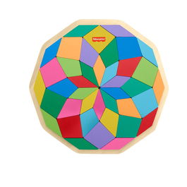 Fisher-Price Rompecabezas Mandala Madera HXT94 - Rompecabezas Educativo para Niños +3 Años con Piezas de Colores