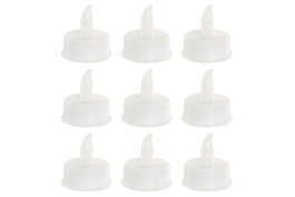 DKD Home Decor Vela Led Blanco 3.8 x 4 x 3.8 cm Set de 9 Unidades