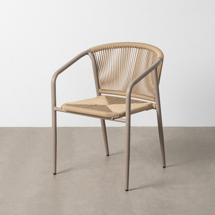 Silla Apilable Aluminio-Rattán Pe 57 X 60 X 77,50 cm (Set de 2)