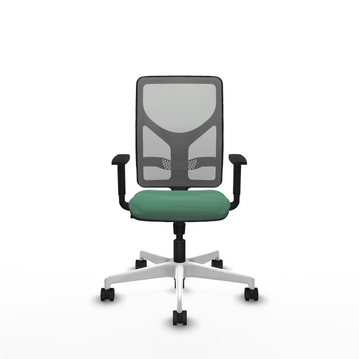 PIQUERAS Y CRESPO Silla de oficina Motilla con mecanismo Sincro, Verde esmeralda y Gris