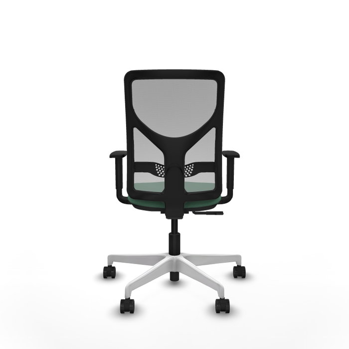 PIQUERAS Y CRESPO Silla de oficina Motilla con mecanismo Sincro, Verde esmeralda y Gris