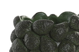 DKD Home Decor Avocados25 Jarrón Tropical Verde Cemento 18 x 17 x 18 cm (4 Unidades)