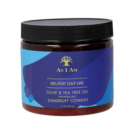As I Am Olive & Tea Tree Oil Dandruff Cowash 454 g - Champú Suave para Cuero Cabelludo Seco y con Picazón, Combate y Previene la Caspa
