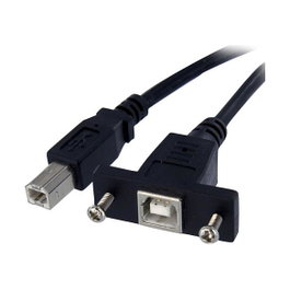 StarTech Cable de Montaje en Panel USB 2.0 B a B Macho a Hembra, 0,91 m