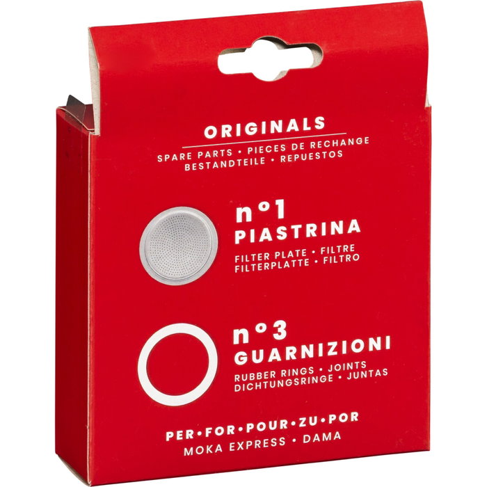 Bialetti Kit de Repuestos con 3 Juntas y 1 Filtro para 9 Tazas Bialetti Kit de Repuestos con 3 Juntas y 1 Filtro para 9 Tazas