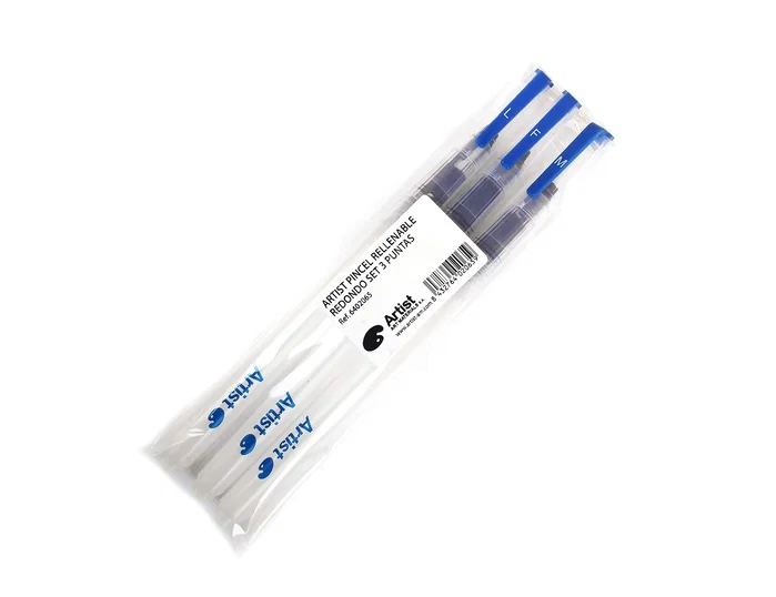 Artist Pincel artist recargable redondo blister 3 unidades puntas surtidas