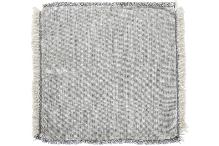 DKD Home Decor Funda Cojin Basicos Gris Blanco Algodon y Poliester Reciclado 45x45 cm (4 Unidades)