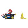 Jakks Pacific - Coche Karts Super Mario Megagiros - Vehículo de Juguete de PVC de 12 cm con Accesorios (Plátano) - Modelos Surtidos (Mario o Luigi)