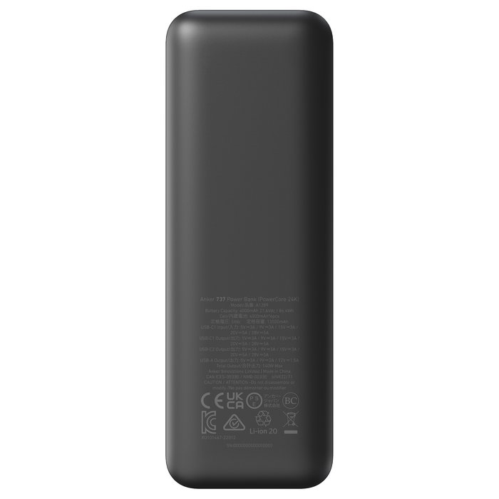 Anker 737 PowerBank GaNPrime 24.000mAh 140W 2x USB-C 1x USB-A Negro