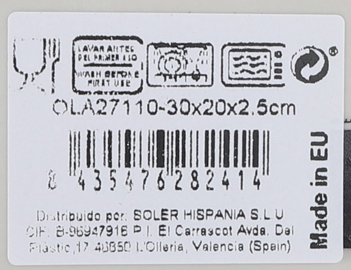 La Mediterranea Fuente Ovalada Olaf Nordic Brillo 30x20x2.5cm