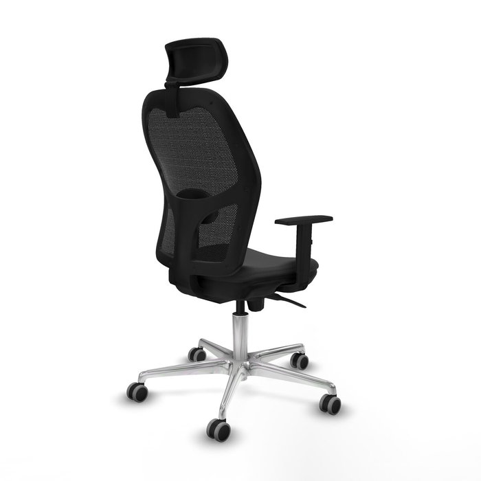 PIQUERAS Y CRESPO Silla de oficina Jorquera con mecanismo Sincro, Similpiel Gris oscuro y Malla Negra