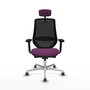 PIQUERAS Y CRESPO Silla de oficina Mardos con mecanismo Sincro/Traslack, Morado y Negro