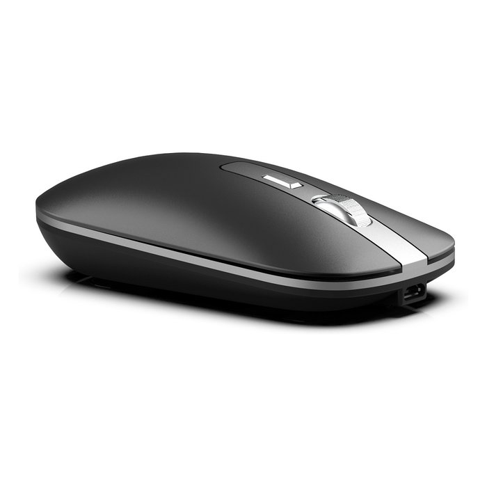 Inca IWM-531RA Ratón Inalámbrico y Bluetooth, Óptico, 1600 DPI, Batería Recargable, Diseño Ambidextro, Antracita