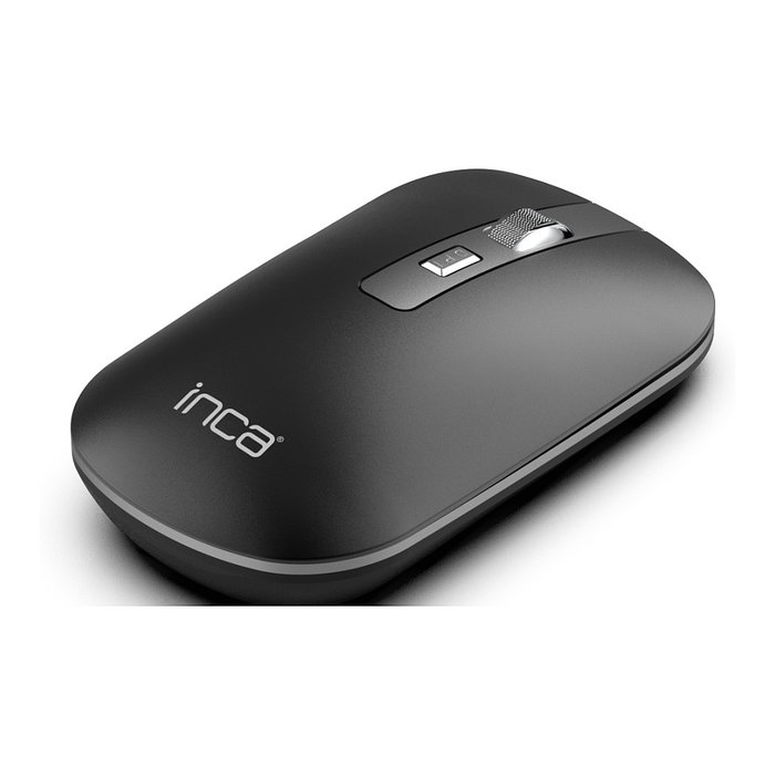 Inca IWM-531RA Ratón Inalámbrico y Bluetooth, Óptico, 1600 DPI, Batería Recargable, Diseño Ambidextro, Antracita