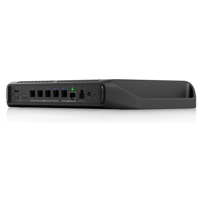 Ubiquiti UCG-Industrial Gateway Industrial con WiFi 6/6E y PoE, 5 Puertos Gigabit, 2 SIM, SFP+, ARM Cortex a 2.2 GHz, Para Bastidor/Escritorio/Pared, Negro