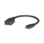 VALUE Cable HDMI 2.0 High Speed con Ethernet, Micro HDMI (Tipo D) a HDMI Estándar (Tipo A) 0.15m, Negro, Protección Magnética
