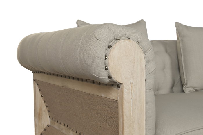 DKD Home Decor Sofá Item Home Verde Claro Natural 225 x 87 x 79 cm