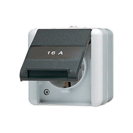 Jung 820 NA W AP/WD-Steckdose mit Schriftfeld