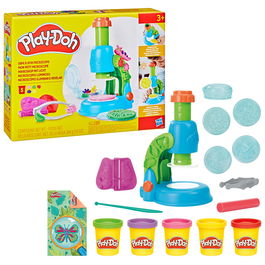 Play-Doh Microscopio Luminoso G0494 Hasbro, Juguete Educativo para Crear y Explorar Figuras con Plastilina