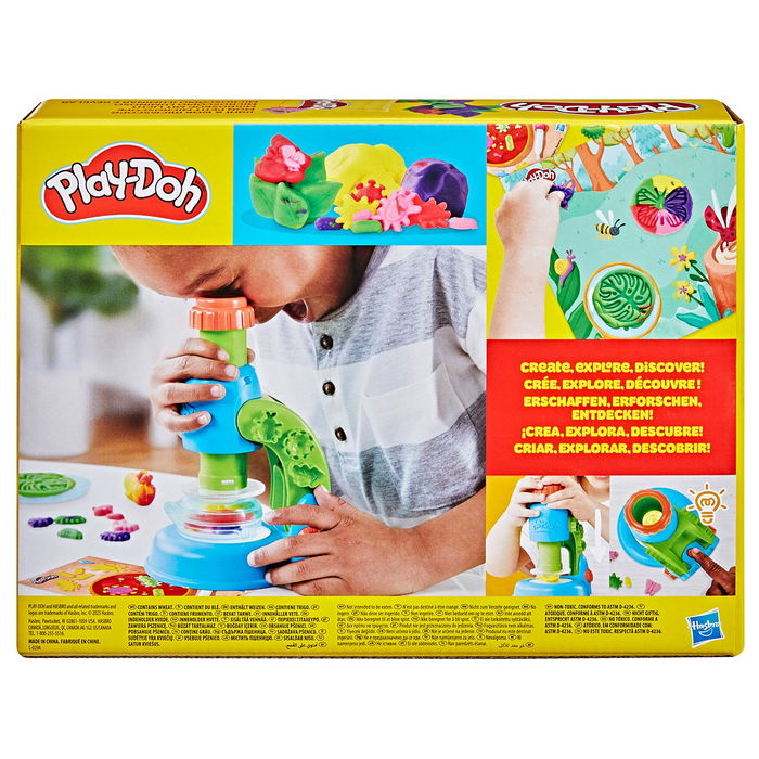 Play-Doh Microscopio Luminoso G0494 Hasbro, Juguete Educativo para Crear y Explorar Figuras con Plastilina