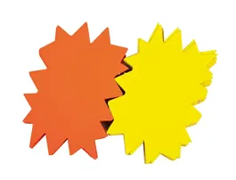 Blanca Etiqueta Cartulina Marcaprecios Amarillo/Naranja Fluorescente 80x120 mm 450 gr Pack 50 Unidades