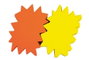 Apli Carteles Flash Amarillo y Naranja Fluorescente 120x80 mm, Pack de 50 unidades, 450 g/m²