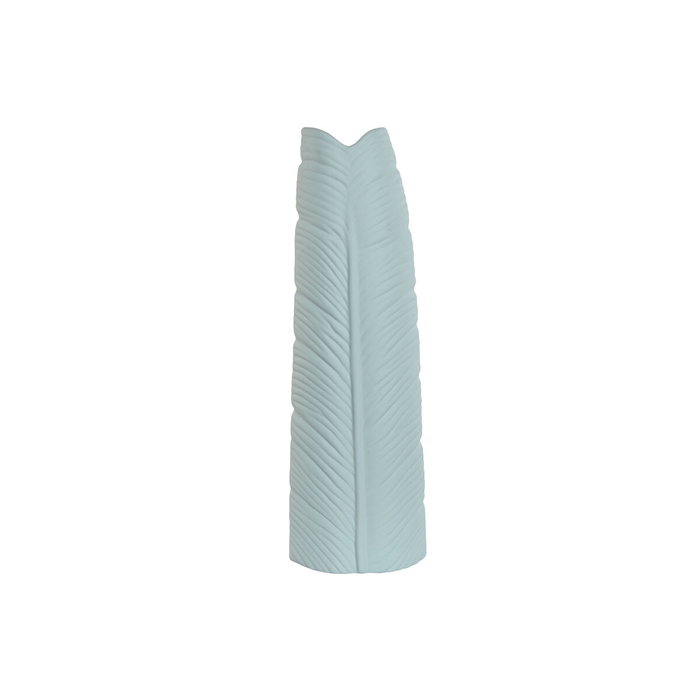 DKD Home Decor Jarrón de Gres Hoja Azul Celeste DKD Home Decor Jarrón de Gres Hoja Azul Celeste