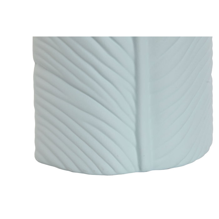 DKD Home Decor Jarrón de Gres Hoja Azul Celeste DKD Home Decor Jarrón de Gres Hoja Azul Celeste