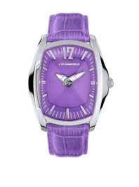 Chronotech Reloj CT7219L07 con esfera morada y correa de piel