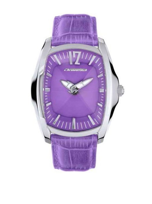 Chronotech Reloj CT7219L07 con esfera morada y correa de piel Chronotech Reloj CT7219L07 con esfera morada y correa de piel