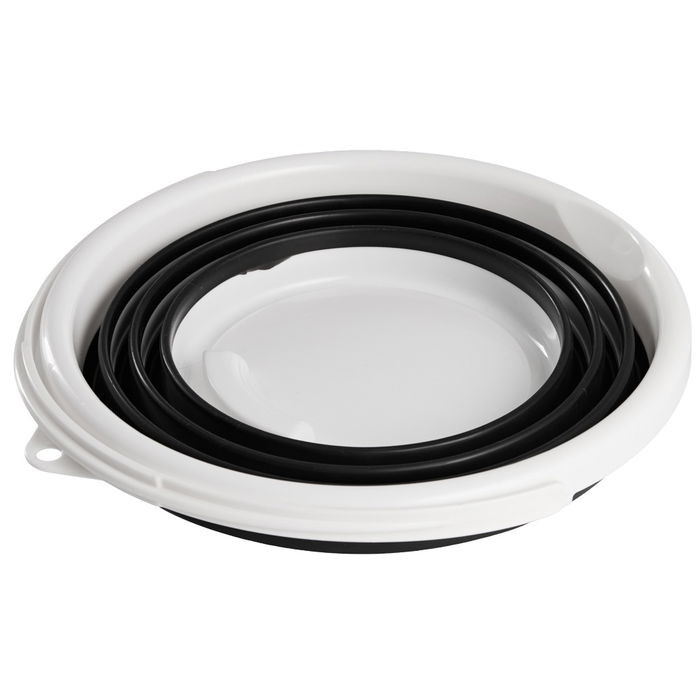 Day Cubo Plegable 10 L con Asa y Agarrador de Dedos, Gris Oscuro y Gris Claro, Plástico y Goma, Plegable Ahorra Espacio