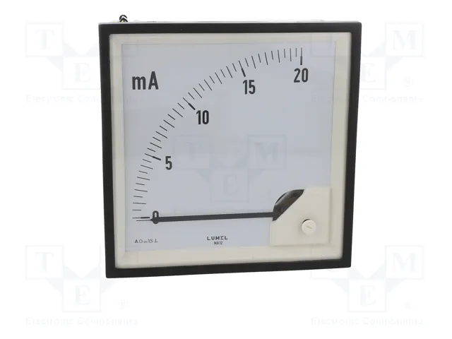 LUMEL Amperímetro Analógico para Panel 0-20mA DC Clase 1,5 LUMEL Amperímetro Analógico para Panel 0-20mA DC Clase 1,5