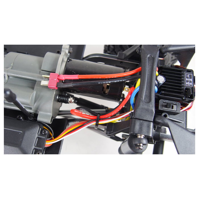 AMEWI RCX10B Amewi AMXRock RC Crawler Pick-Up Camión Oruga 1:10 4x4 Listo para Usar con ESC y Servo Incorporado 2.4 GHz - Blanco