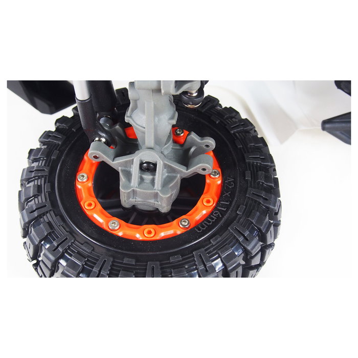 AMEWI RCX10B Amewi AMXRock RC Crawler Pick-Up Camión Oruga 1:10 4x4 Listo para Usar con ESC y Servo Incorporado 2.4 GHz - Blanco