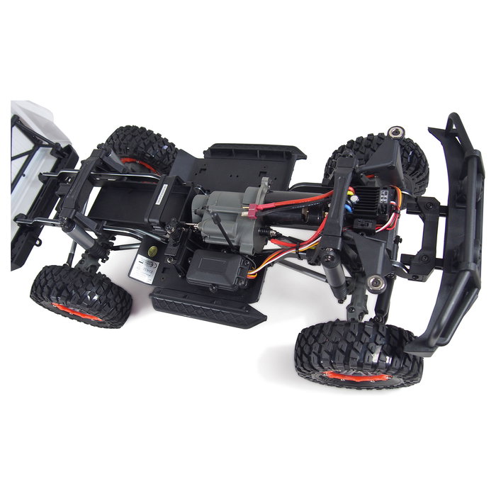 AMEWI RCX10B Amewi AMXRock RC Crawler Pick-Up Camión Oruga 1:10 4x4 Listo para Usar con ESC y Servo Incorporado 2.4 GHz - Blanco