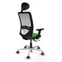 PIQUERAS Y CRESPO Silla de oficina Zulema con mecanismo Sincro/Traslack, Verde y Blanco